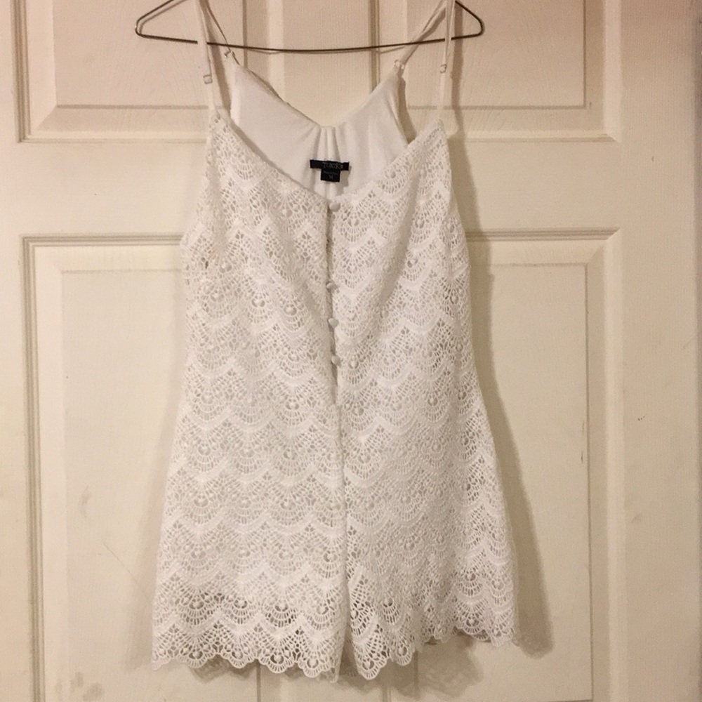 White lace short romper